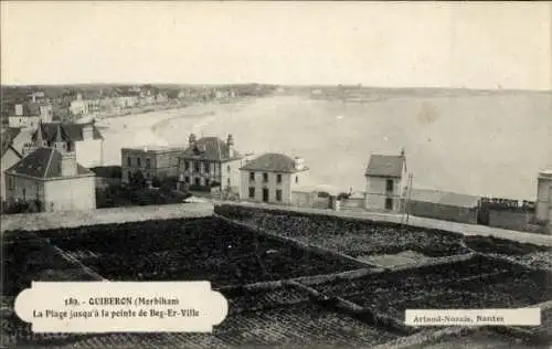 Ak Quiberon Morbihan, Küstenansicht, Strand, Gebäude, Meer, Morbihan
