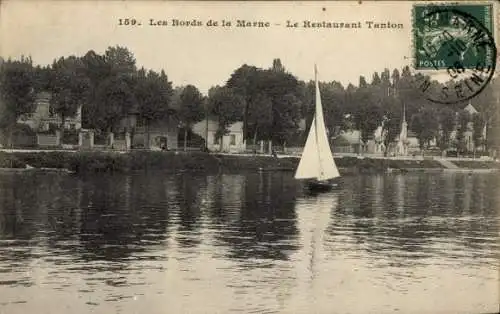 Ak Val de Marne, Restaurant Tanton, Segelboot
