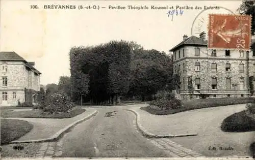 Ak Brevannes Val de Marne, Pavillon Théophile Roussel, Pavillon des Enfants, schwarz-weiß