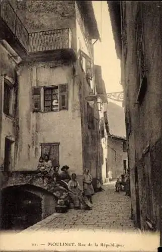 Ak Moulinet Alpes-Maritimes, Rue de la République
