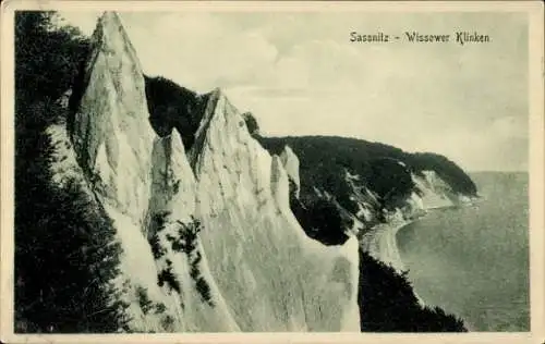 Ak Sassnitz auf Rügen, Weißer Steilhang, Klinken, Küstenlandschaft, Meer