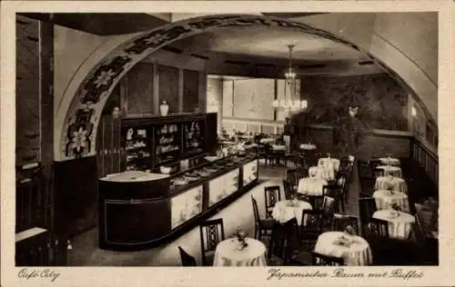 Ak Berlin Tiergarten, Café City, japanischer Raum mit Buffet, Potsdamer Platz 136