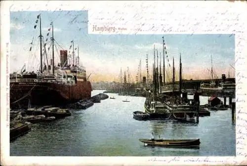 Ak Hamburg Mitte Altstadt, Hafenansicht