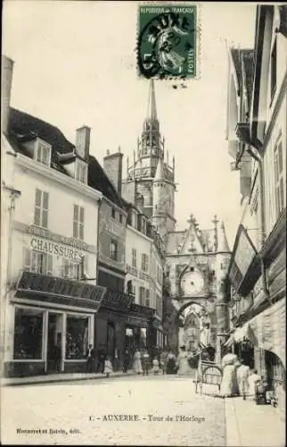 Ak Auxerre Yonne, Tour de l'Horloge, Stadtansicht,  Architektur, 