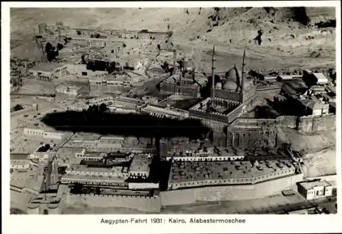 Sammelbild Zeppelin-Weltfahrten 214 Ägypten-Fahrt 1931, Kairo Alabastermoschee, Luftschiffschatten
