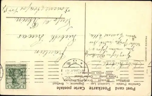 Litho Glückwunsch Neujahr, Schornsteinfeger