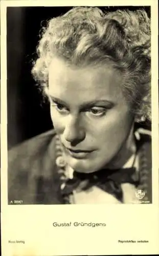 Ak Schauspieler Gustaf Gründgens, Portrait, Terra Film, Ross Verlag A 3254 1