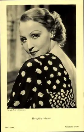Ak Schauspielerin Brigitte Helm, bekannt aus Metropolis, Portrait
