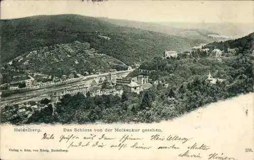 Ak Heidelberg am Neckar, Schloss von der Molkenkur, Heidelberger Landschaft