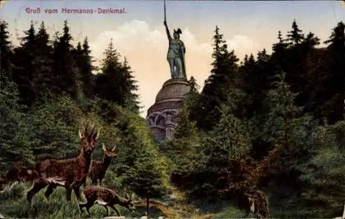 Ak Detmold am Teutoburger Wald, Hermannsdenkmal