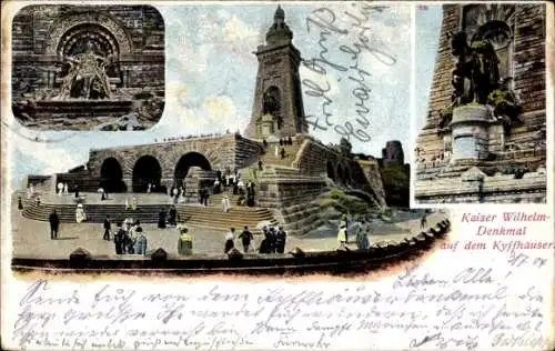 Ak Steinthaleben Kyffhäuserland in Thüringen, Kyffhäuser, Kaiser Wilhelm Denkmal