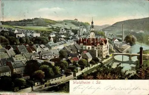 Ak Waldheim in Sachsen, Stadtansicht, Brücke