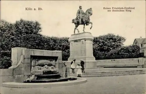 Ak Köln am Rhein, Kaiser Friedrich-Denkmal am deutschen Ring