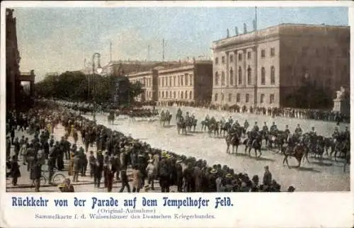 Litho Berlin Tempelhof, Rückkehr von der Parade auf dem Tempelhofer Feld