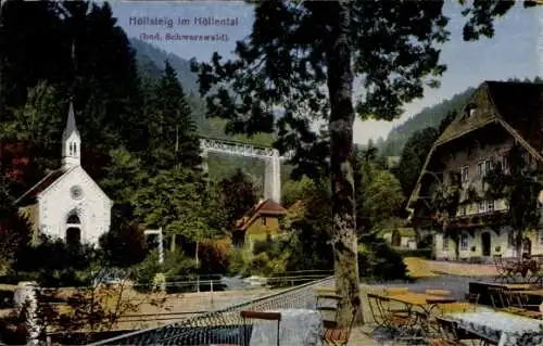 Ak Breitnau im Schwarzwald, Höllental, Höllsteig, Gasthaus zum Sternen, Ravenna Viadukt