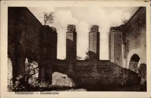 Ak Himmelpfort Fürstenberg an der Havel, Klosterruine,  Ruinenarchitektur, Schwarz-Weiß Fotografi
