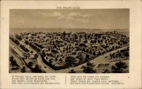Künstler Ak Hamburg Mitte Horn, Das Rauhe Haus, Gedicht