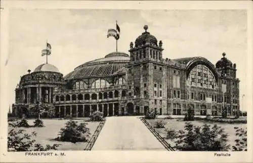 Ak Frankfurt am Main, Festhalle, Architektur,  , schwarz-weiß