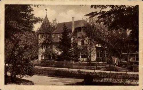 Ak Weißbach Langenweißbach im Erzgebirge, Hotel Waldhaus, schöne Gartenansicht,  Architektur