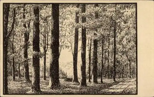 Künstler Ak Eiland, E., Olbernhau im Erzgebirge, Andacht in den heiligen Hallen, Seele der Heimat