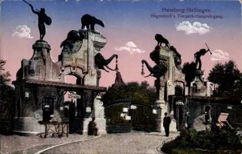 Ak Hamburg Eimsbüttel Stellingen, Carl Hagenbecks Tierpark, Haupteingang