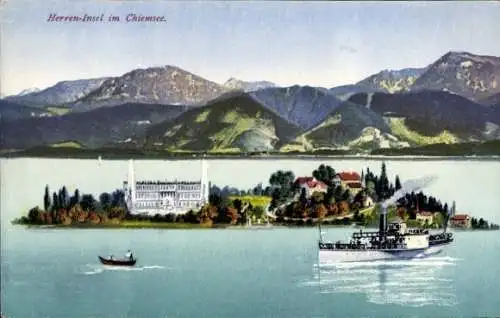 Ak Herrenchiemsee Herreninsel Chiemsee Oberbayern, Panorama