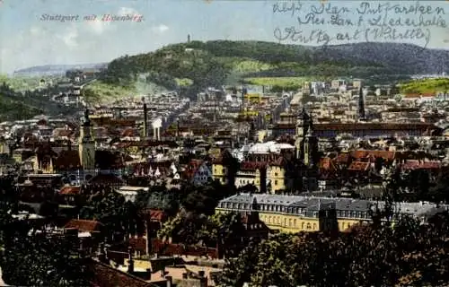Ak Stuttgart in Württemberg, Gesamtansicht, Hasenberg
