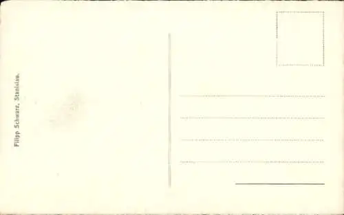 Ak Stanisławów Stanislau Ukraine, Mickiewicz-Platz,  Gebäude, Menschen im Hintergrund