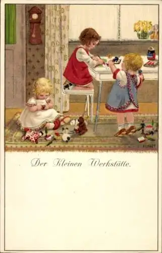 Künstler Ak Ebner, Pauli, Der Kleinen Werkstätte, Munk 878