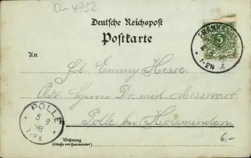 Mondschein Litho Steinthaleben Kyffhäuserland in Thüringen, Kyffhäuser, Kaiser Wilhelm Denkmal