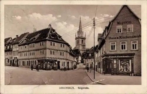 Ak Bad Langensalza in Thüringen,  Bergstraße,  Geschäft für Haushaltsgeräte, Paul Ferkel