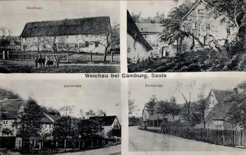 Ak Weichau Schönburg an der Saale, Gasthaus, Dorfstraße, Straßenpartien