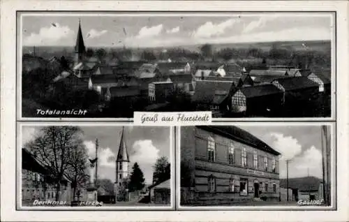 Ak Apolda in Thüringen, Totale, Denkmal, Kirche, Gasthof