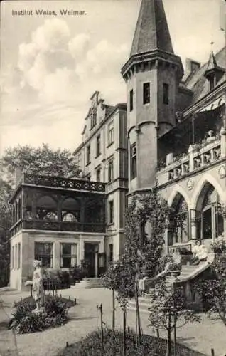 Ak Weimar, Blick zum Institut Weiss, Eingangsbereich