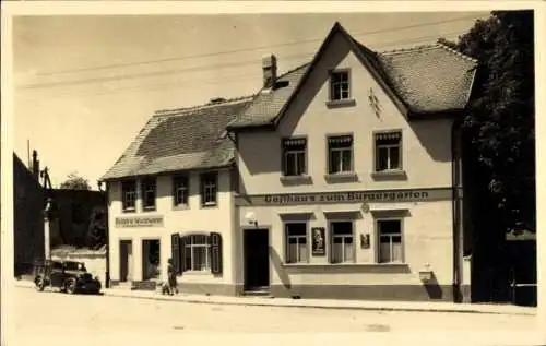 Ak Rastenberg in Thüringen, Gasthaus zum Bürgergarten,  Architektur, schwarz-weiß Aufnahme