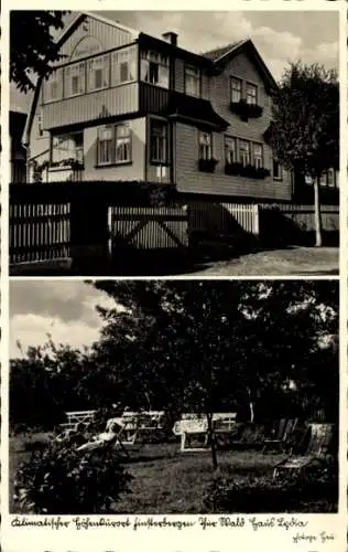 Ak Finsterbergen Friedrichroda Thüringen, Blick auf das Haus Lydia, Gartenstühle