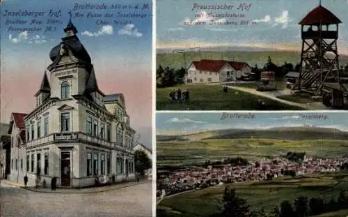 Ak Brotterode in Thüringen, Inselsberger Hof, Preussischer Hof, Aussichtsturm,  Inselsberg