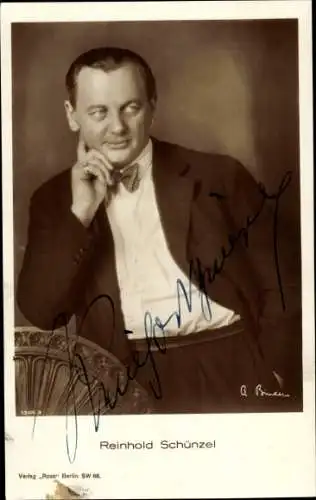 Ak Schauspieler Reinhold Schünzel, Portrait, Autogramm