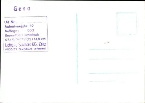 Foto Ak Gera in Thüringen, Kreuzung, Bus