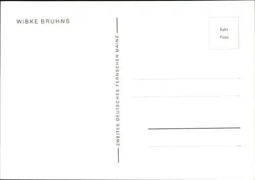 Ak Schauspielerin Wiebke Bruhns, Portrait, Autogramm