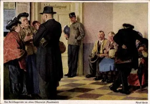 Künstler Ak Reich, Adolf, Bezirksgericht im alten Österreich