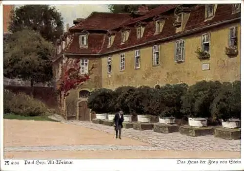 Künstler Ak Hey, Paul, Weimar, Das Haus der Frau von Stein, Ackermann 6186