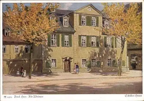 Künstler Ak Hey, Paul, Alt Weimar in Thüringen, Schillerhaus, Ackermann 6184