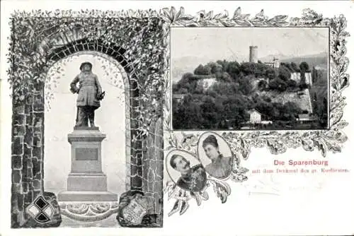 Ak Bielefeld, Sparrenberg, Sparrenburg, Denkmal des gr. Kurfürsten, Kaiserpaar