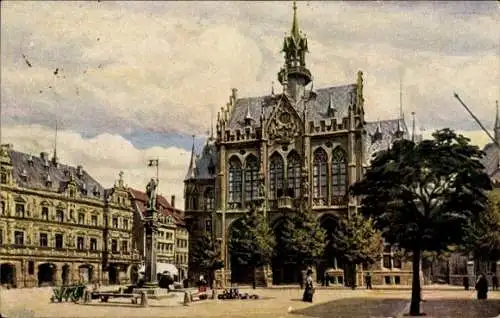 Künstler Ak Erfurt in Thüringen, Rathaus