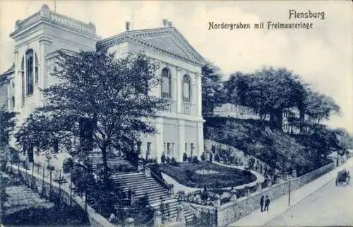 Ak Flensburg, Nordergraben, Freimaurerloge