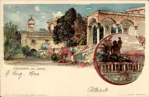 Künstler Litho Wielandt, Manuel, Genova Genua Ligurien, Pal. Doria