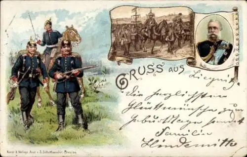 Litho Soldaten in Uniformen, Heerführer