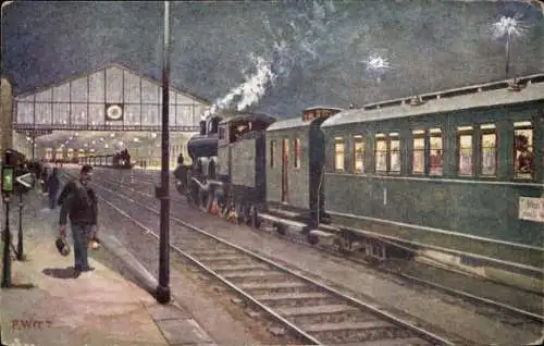 Künstler Ak Witt, F., Bahnhof, Gleisansicht, Eisenbahn