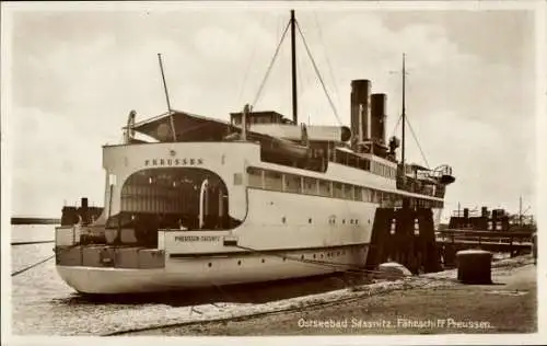 Ak Sassnitz auf der Insel Rügen, Fährschiff Preußen